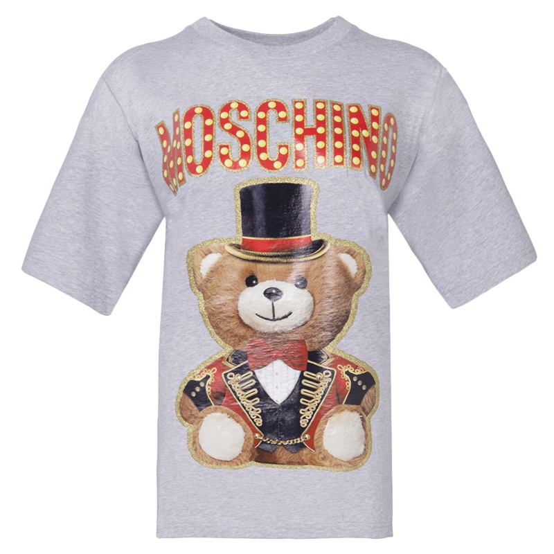 【直营】宽松版MOSCHINO莫斯奇诺小熊印花纯棉女士短袖T恤ZV0709