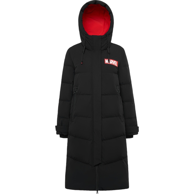 波司登羽绒服女新款漫威联名长款连帽保暖外套