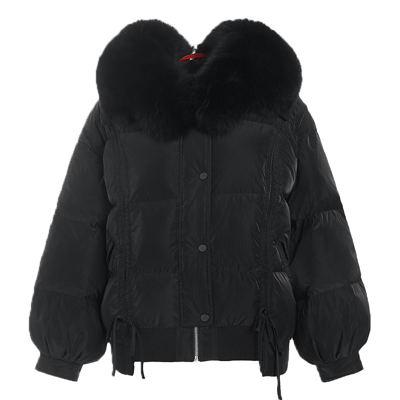 鸭鸭(yaya)新款冬季女士短款连帽毛领时尚潮流韩版羽绒服女