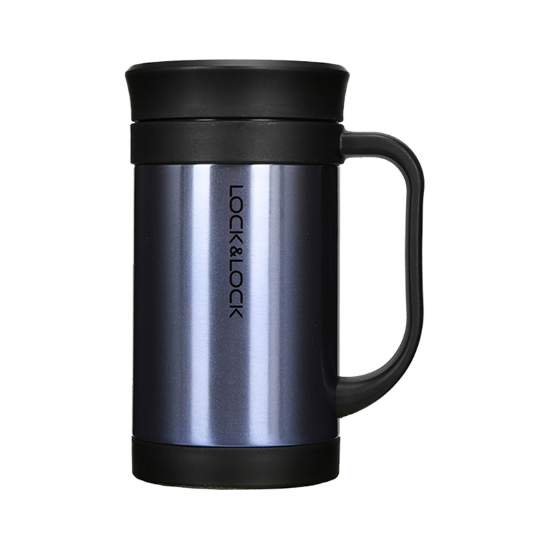 乐扣乐扣(lock&lock)办公室保温杯男女不锈钢咖啡马克杯便携泡茶保温杯 LHC4030SG(400ml)宝石蓝