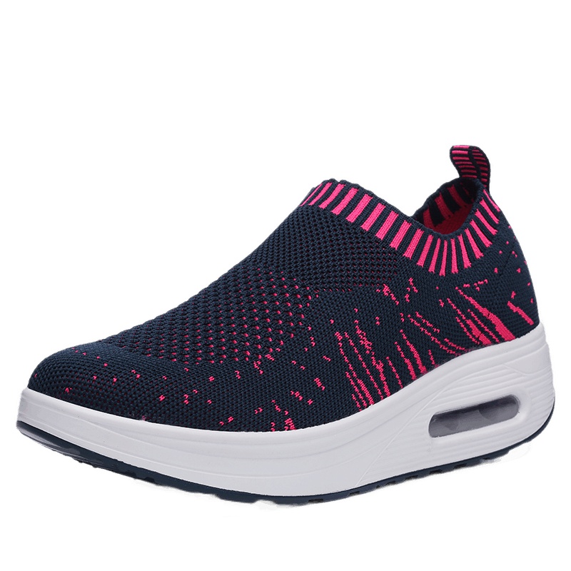 朴尼斯(Pounise)运动鞋女生网面鞋不系带无鞋带袜子鞋透气气垫休闲摇摇鞋 TF79-3902