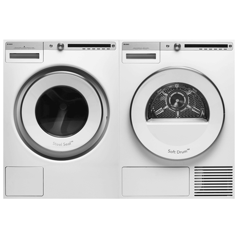 雅士高ASKO欧洲进口家用洗烘套装蒸汽热泵9kg组合W4096P.W+T409HS