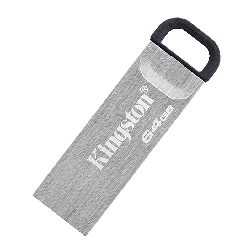 金士顿(KINGSTON)U盘DTKN/64GB高速USB3.2金属便携个性激光定制学习办公闪存盘 电脑车载优盘 银色