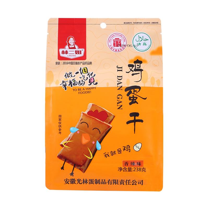 林二姐鸡蛋干香辣味238g*2袋原料严选新鲜鸡蛋 口感Q嫩爽滑 色香味俱全
