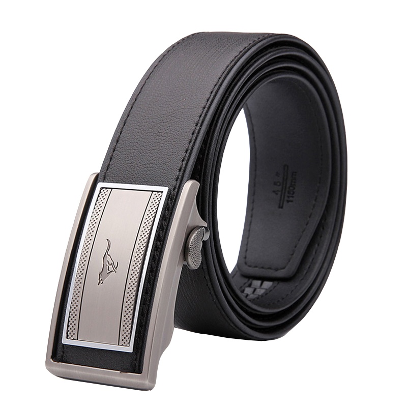 七匹狼(SEPTWOLVES) 皮带男士 商务真皮腰带 牛皮自动扣皮带 内穿式