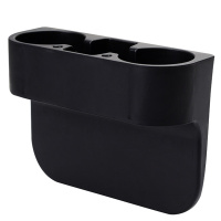 淘尔杰TAOERJ[黑色]车载多功能置物架 汽车缝隙收纳盒 车用缝隙塞水杯架 手机架 置物盒 三合一