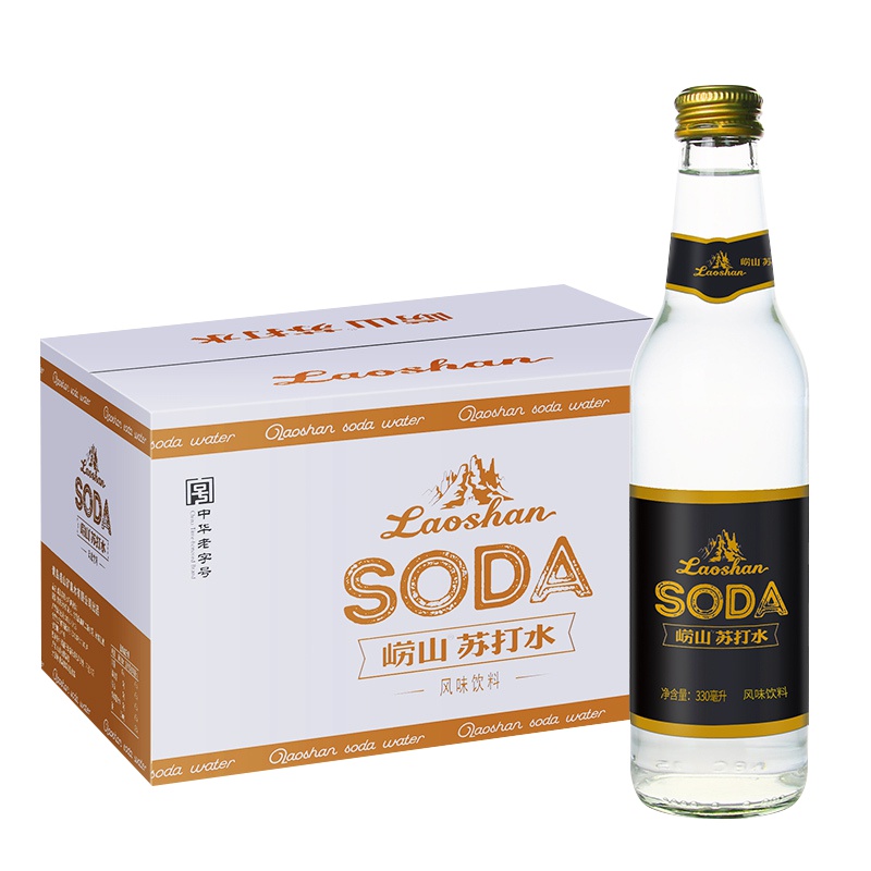 崂山 苏打水饮料 330ml*24瓶 整箱装(瓶装) 中华老字号