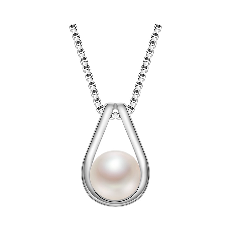 京润珍珠 萦梦 7-8mm925银淡水珍珠吊坠配925银项链