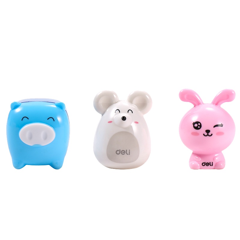 得力卷笔刀0557-03 小学生儿童转笔刀削笔器刨笔刀简约卡通造型可爱糖果色小铅笔刀文具用品批发