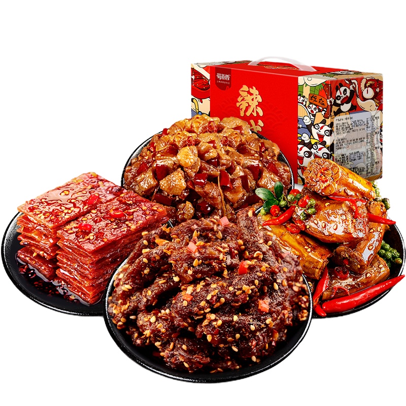 蜀道香 辣喊·雄起400g(天椒麻辣牛肉 麻辣猪肉脯 香辣辣子鸡 麻辣鸭脖)