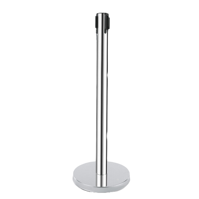 鑫虎威 一米线栏杆座商场伸缩排队护栏2米不锈钢护栏杆隔离带机场警戒围栏加厚铁底座安全