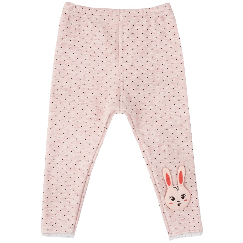 婴姿坊新款女童加绒保暖波点打底裤百搭休闲可爱长裤女宝宝童装裤子 1-8岁 80-140cm