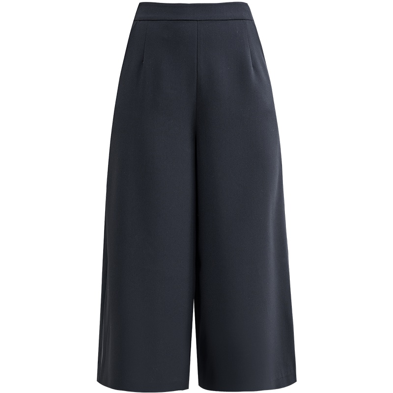 娅丽达女裤2019夏季新款雪纺阔腿裤女休闲宽松韩版坠感七分薄裤子I2513