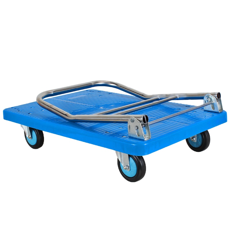 企购优品 小推车拉货拖车手拉车折叠平板车静音搬运车不锈钢把手90*60