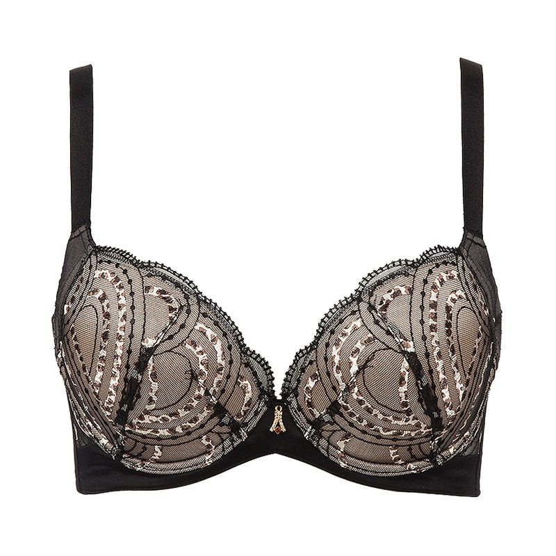 古今上薄下厚刺绣透气性感深V聚拢美背文胸罩内衣女 0F810