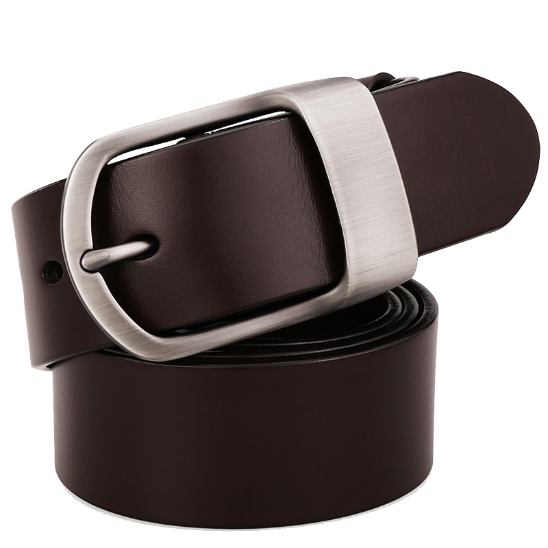 牛当家(CattleOWN)男士皮带真皮针扣青年腰带头层牛皮休闲裤带纯牛皮中年裤腰带男黑色系3029