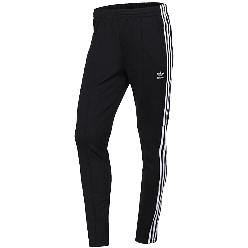Adidas阿迪达斯三叶草女裤新款修身直筒跑步三条纹休闲透气运动长裤CE2400 C