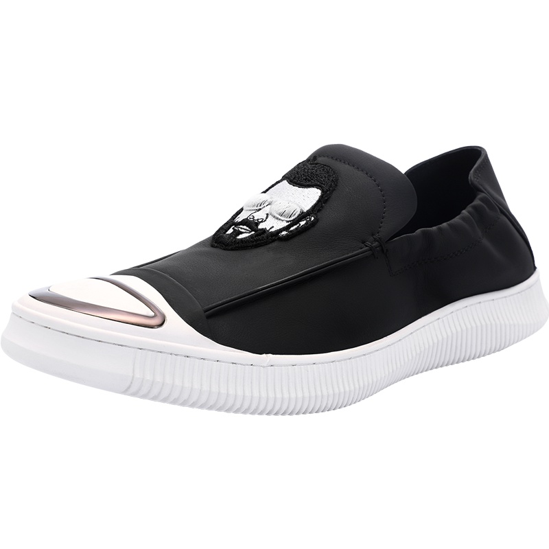 GOLF男鞋春季新款乐福鞋男潮透气一脚蹬休闲皮鞋真皮百搭刺绣鞋子