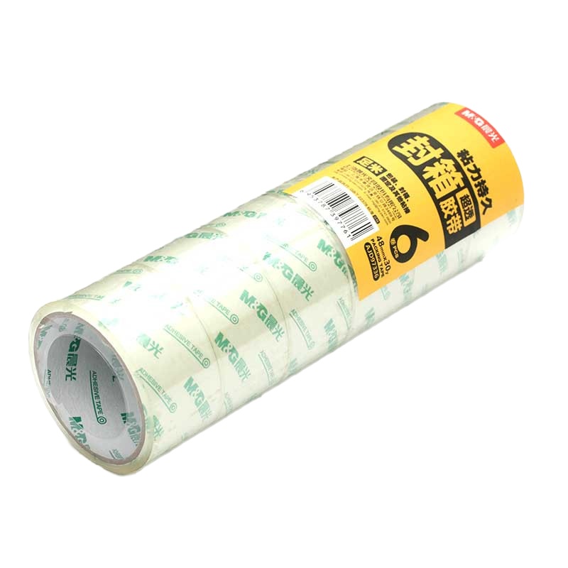 晨光 AJD97336透明胶带48mm*30y封箱胶带打包胶带封箱胶布6卷装 JH