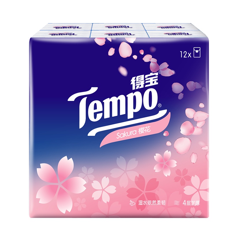 得宝(Tempo) 手帕纸 迷你4层7张*36包(樱花味)