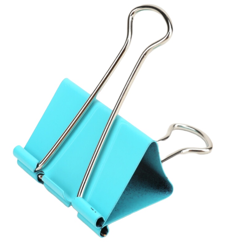 得力彩色长尾夹 40只/筒