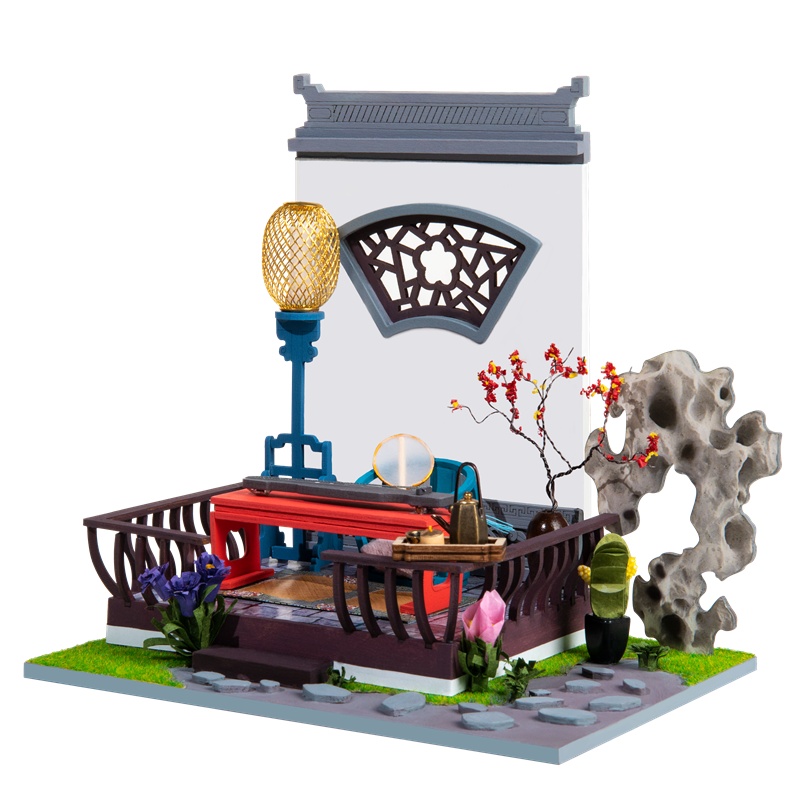 若态若来中国风DIY小屋手工制作今夕何夕房子Nanci的家模型礼物 月照庭