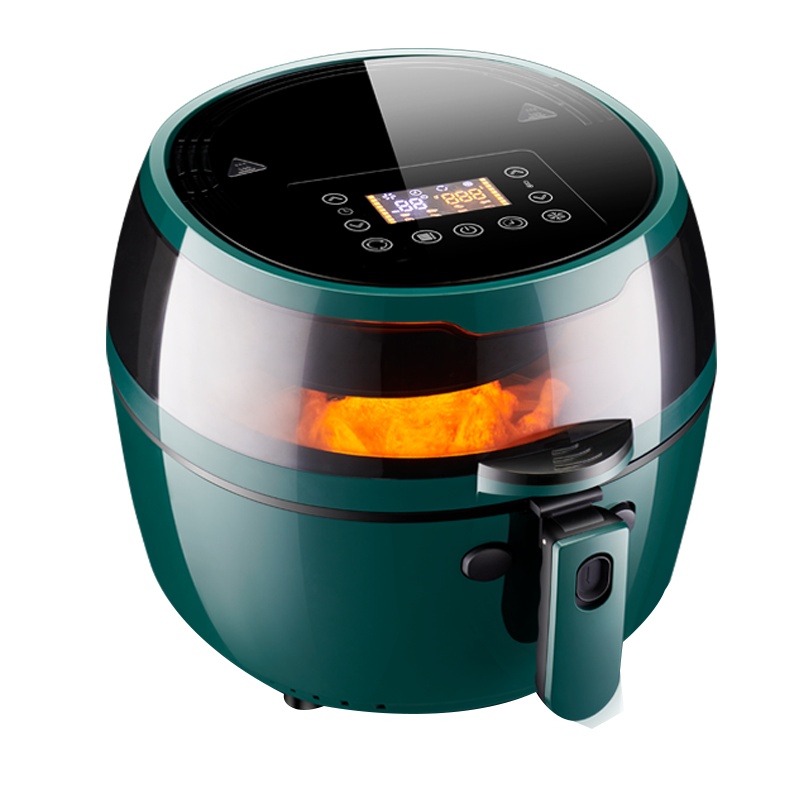 奥克斯(AUX)空气炸锅6001蓝色电子款家用多功能7L容量电炸锅自动无油烟烘焙迷你烤箱薯条机不沾烤架易清洗无烟炸锅