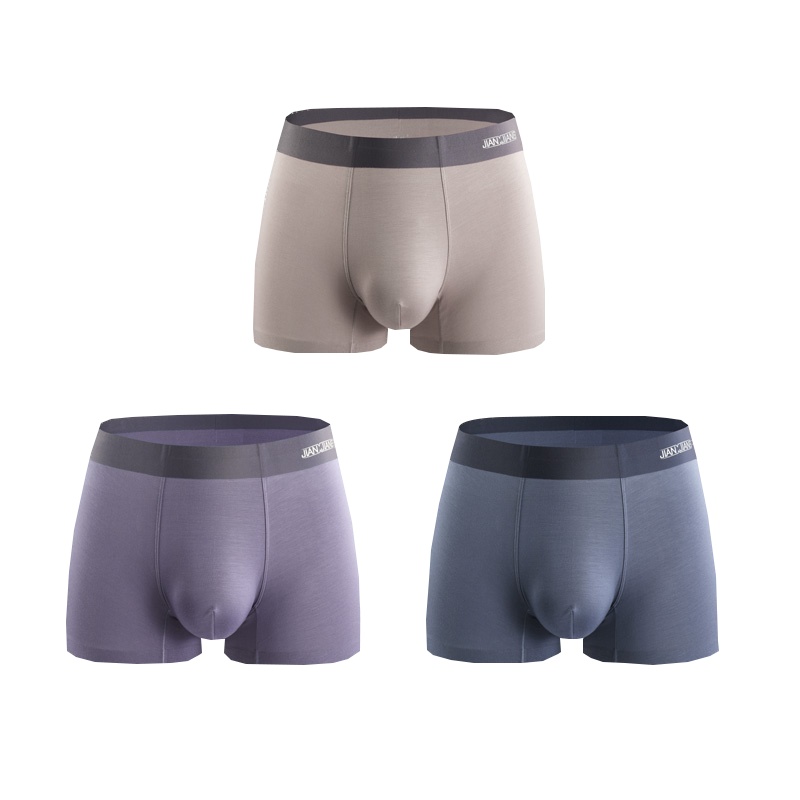 健将男士内裤四角短裤柔软舒适裤头透气平角裤青年潮部分无痕内裤86J25-3条礼盒装