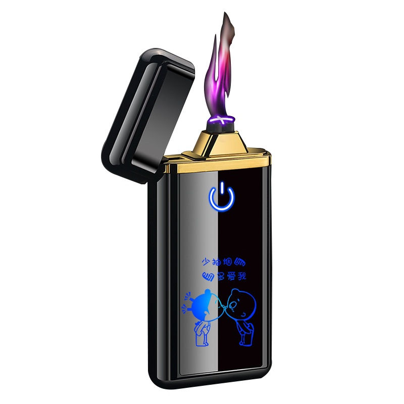 依帝魅电子礼品创意大屏usb充电电弧打火机个性金属防风定制男士礼品