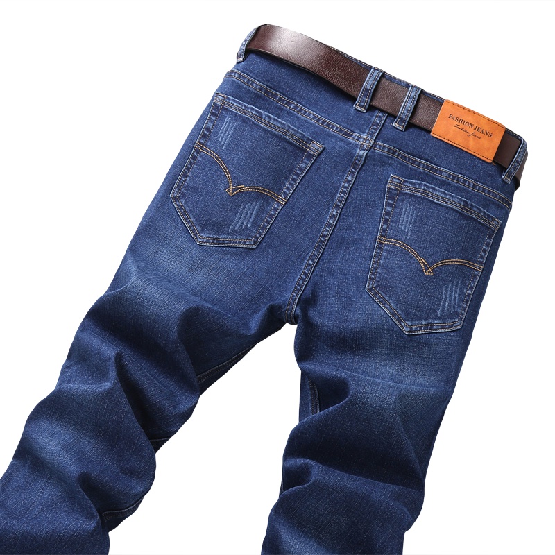 李维犀牛(LEEVIRHINO)2021秋冬新款男士牛仔裤弹力舒适透气商务直筒时尚潮流男士牛仔裤长裤子-1