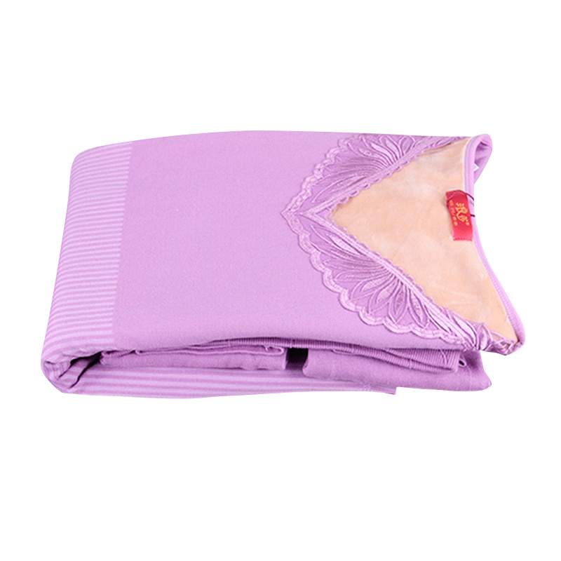 浪莎保暖内衣女 加绒加厚塑身美体 保暖内衣V领 加绒秋衣秋裤女套装