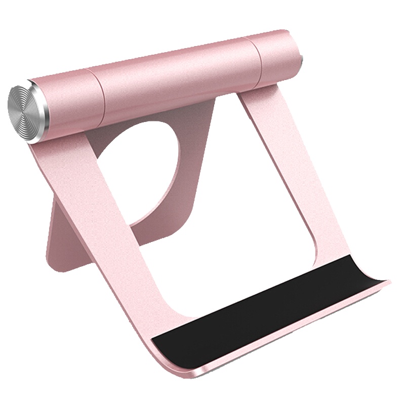 ESCASE 懒人手机支架 可折叠式桌面平板电脑ipad通用支架 创意可调节铝合金手机架 ES-58玫瑰金