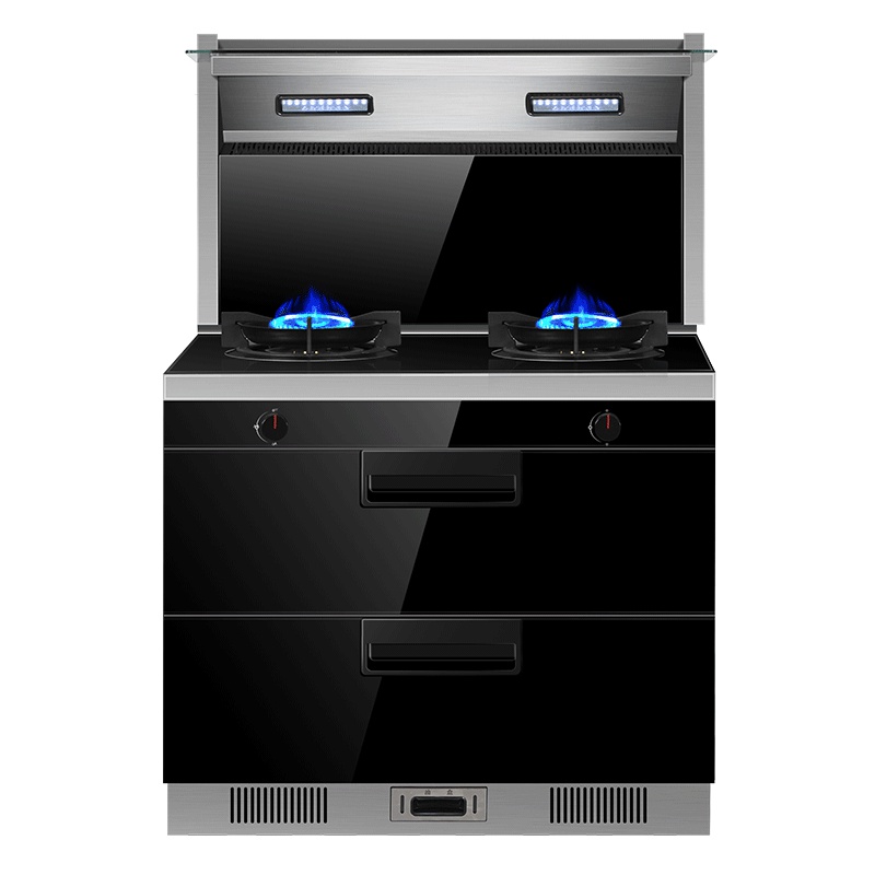 康宝 Canbo JJZY-T1(天然气)集成灶大吸力钢化玻璃灶 紫外线消毒发热管烘干4.5KW大火力烟灶联动集成一体灶