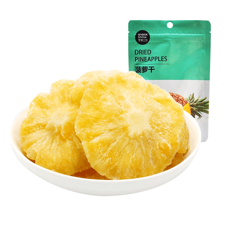 零食工坊(snack show)菠萝干100g*2袋 国产果干休闲零食果脯蜜饯水果冻干食品袋装