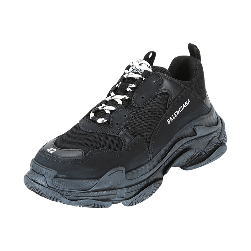 巴黎世家 BALENCIAGA 男士织物等多种材质拼接系带休闲运动鞋脏脏鞋534162 W09OM