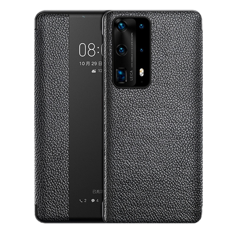 [送钢化膜]高铭宣华为p40pro手机壳真皮p40pro+保护套限量版5g全包牛皮硅胶创意网红p4o简约防摔por男女