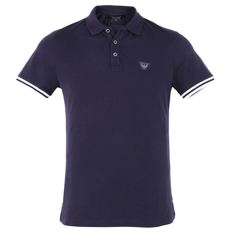 ARMANI JEANS阿玛尼男士蓝色棉质翻领短袖POLO衫C6M91 QG Z5
