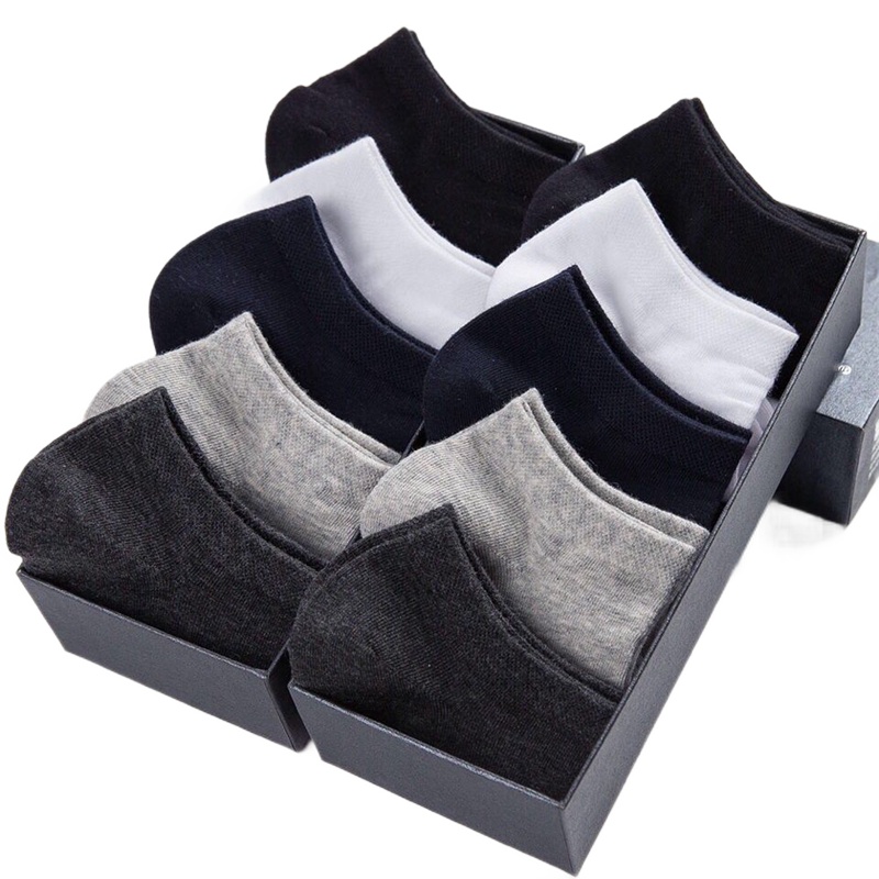 袜子船袜8双装男短袜四季运动船袜男士隐形低帮浅口混款潮流秋冬休闲棉袜随机可选