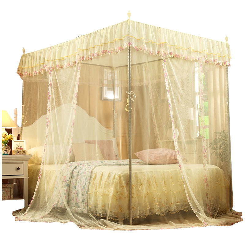 泰念(Tai nian) 新款蚊帐支架家用宫廷落地蚊帐家用1.5m1.8m床纹账支架三开门公主风加密厚