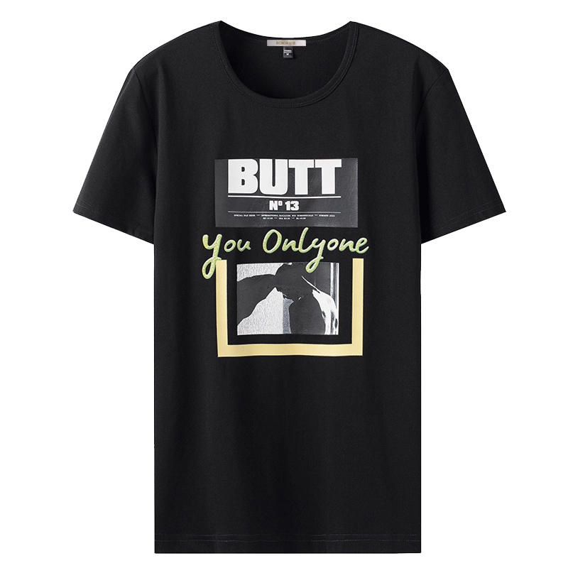 罗蒙(ROMON)夏季男士商务休闲短袖T恤45K588