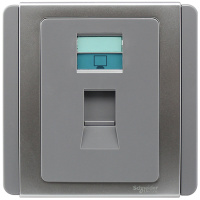 施耐德电气（Schneider Electric）开关插座 单联电脑插座面板 墙壁网络网线面板 E3000 都会银