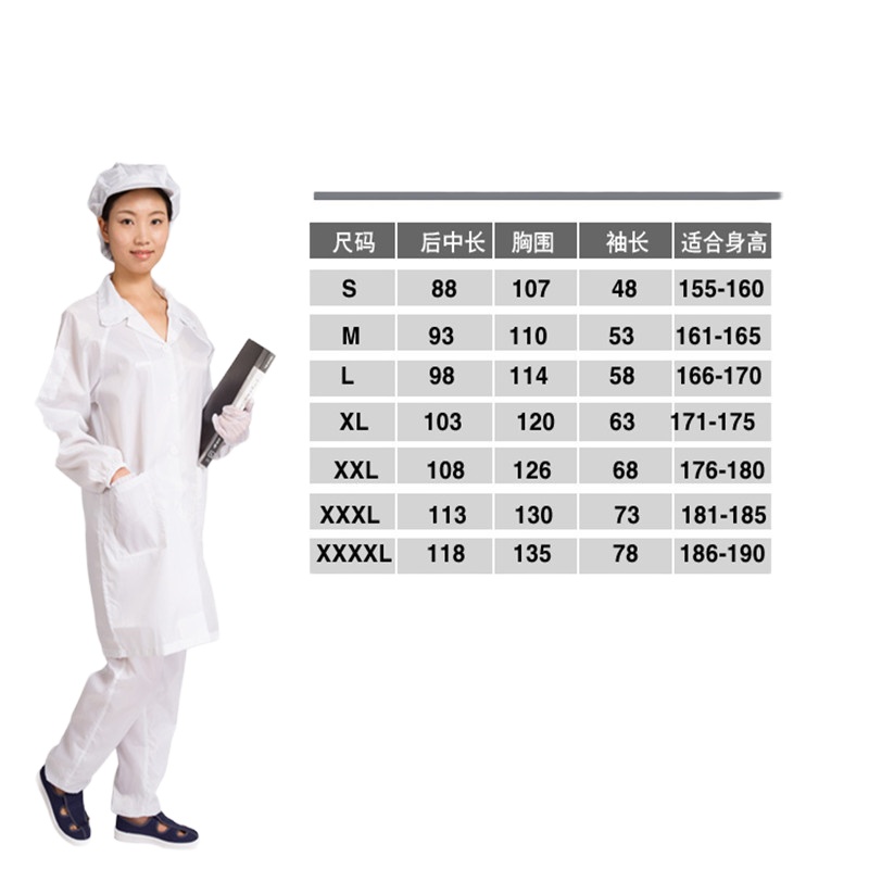 洛汀康洁 翻领纽扣款大褂加小工帽