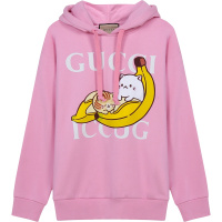 古驰 GUCCI 女士棉质超大造型连帽长袖卫衣运动衫615061 XJDL5