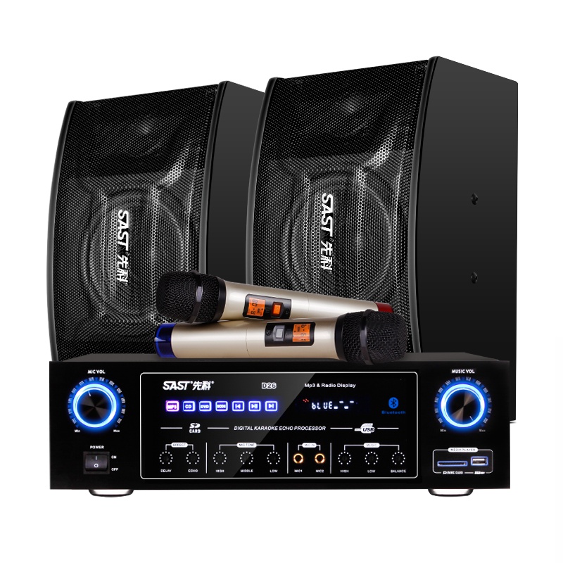 先科(SAST)KTV音响套装 家庭影院组合 点歌机触摸屏家用客厅舞台会议卡拉OK一体机 蓝牙卡包功放机音箱组合