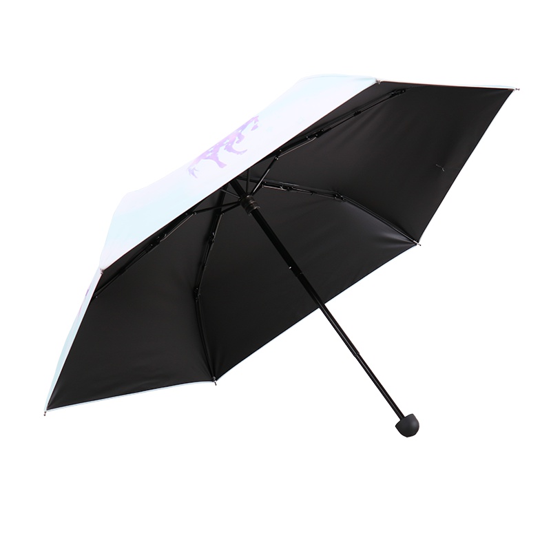 天堂伞 三折碳纤全遮光黑胶晴雨伞遮阳伞太阳伞 梦幻城堡33538E