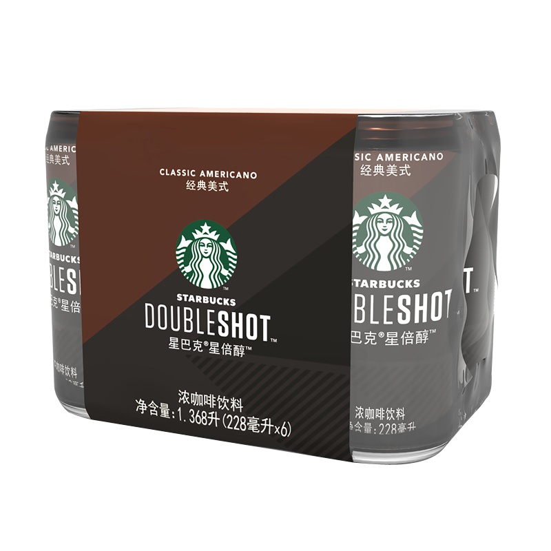 starbucks/星巴克星倍醇经典美式228ml*6 浓咖啡饮料