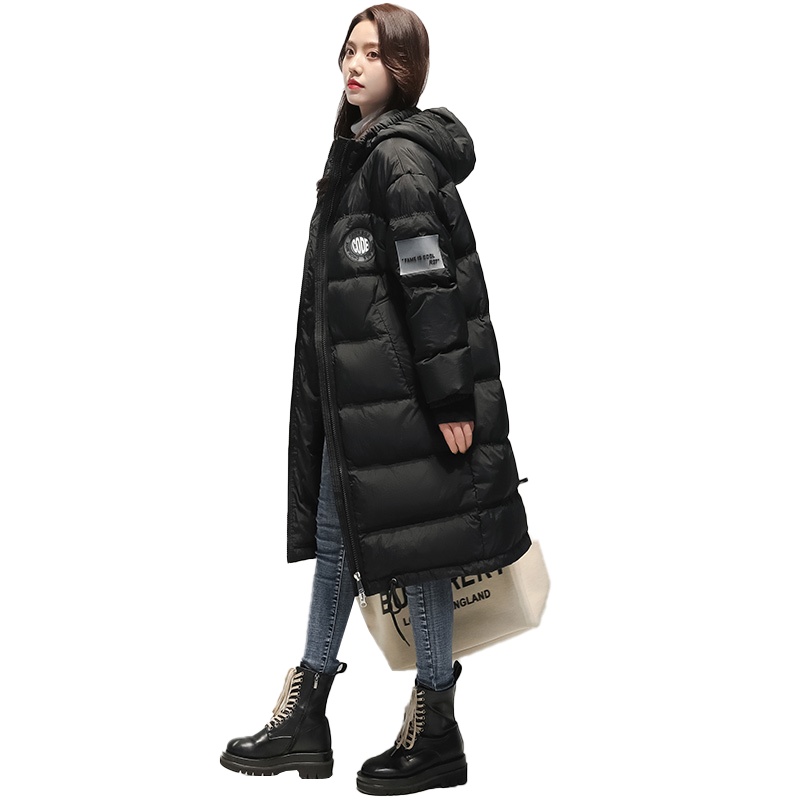 鸭鸭(yaya) 新款女士羽绒服时尚休闲韩版连帽中长款宽松加厚外套