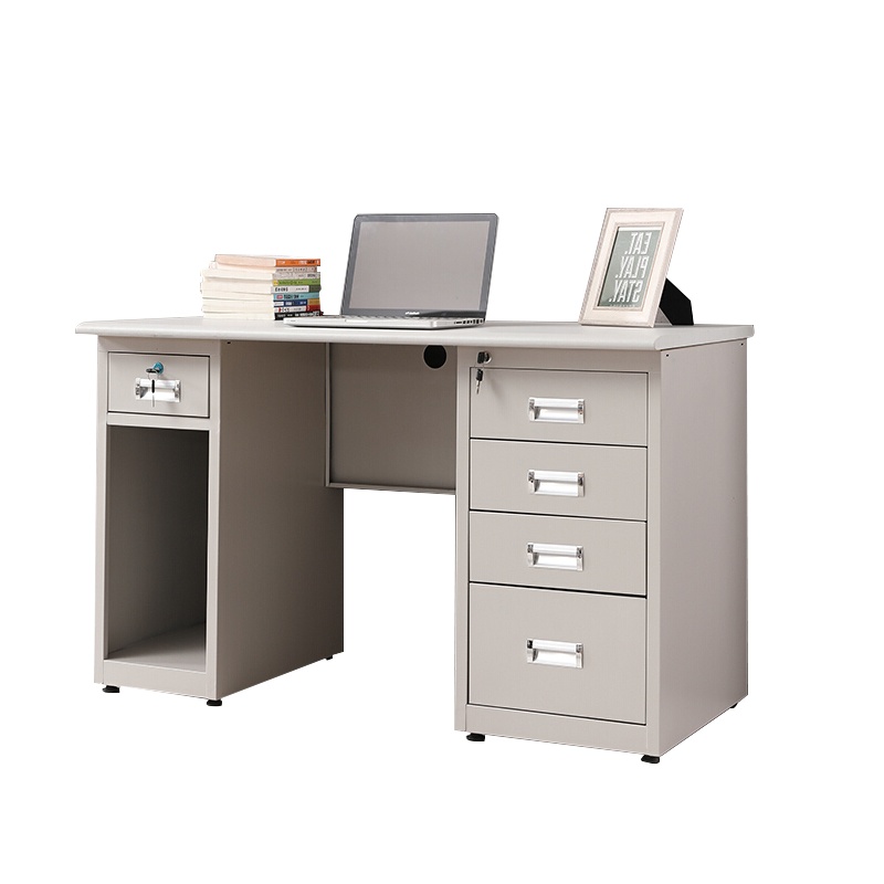 永格钢制办公桌电脑桌职员桌财务桌员工桌带锁带抽屉五斗一空
