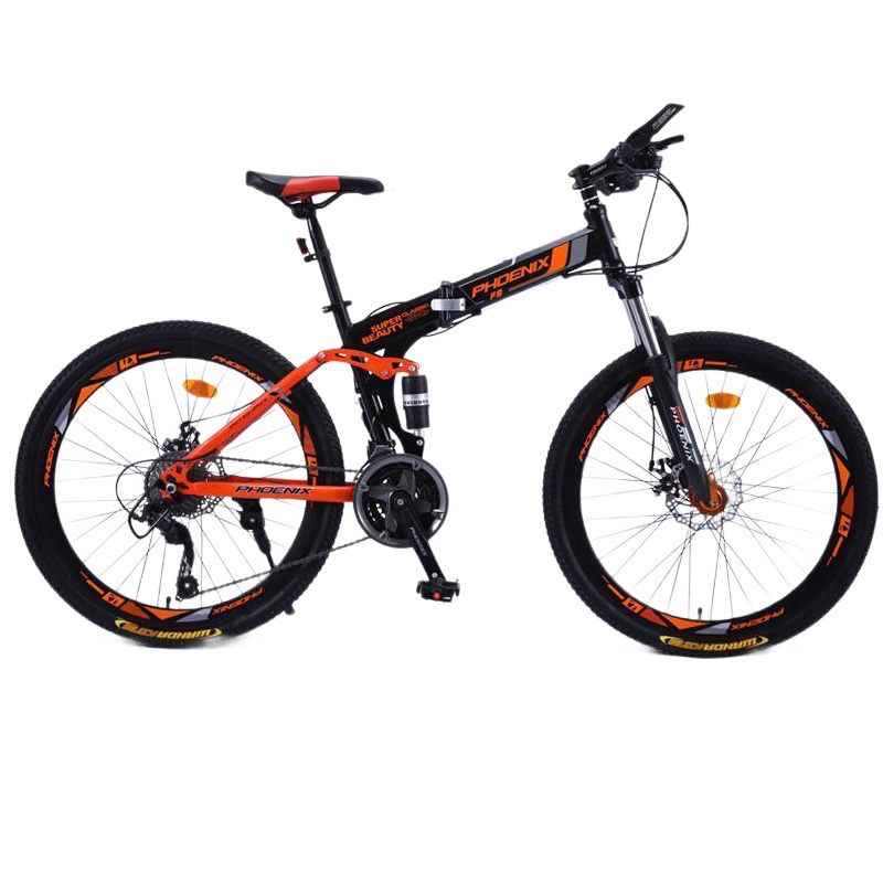 上海凤凰山地自行车20/22/24寸学生山地车男女儿童单车单速变速越野城市车21速碟刹减震一体轮