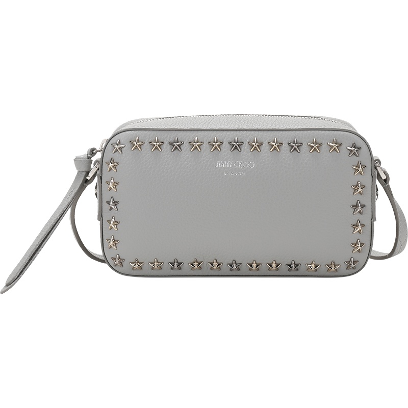 周仰杰 JIMMY CHOO 女士 皮革铆钉装饰单肩斜挎包HALE UUF 202